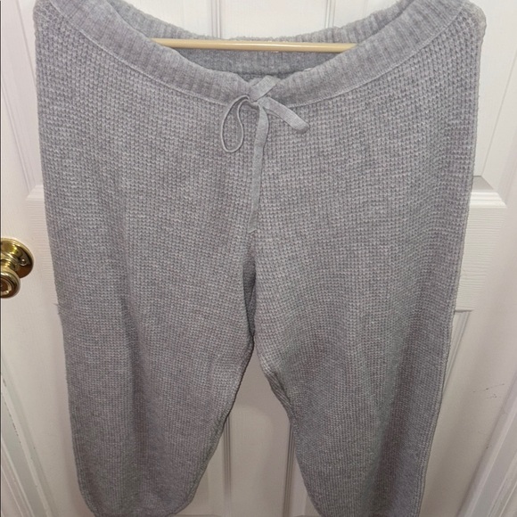 Cozy Gray Knit Lounge Pants - Picture 1 of 4